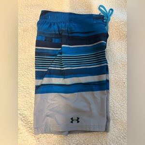 4/$50 UNDER ARMOUR Blue Loose Heat Gear Swim Trunks Board Shorts Mens S/28
